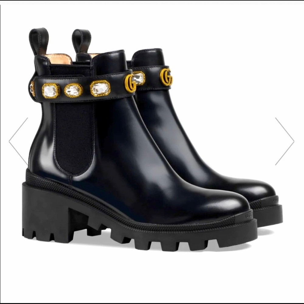 Worn 2x Gucci Marmont Crystal Boots